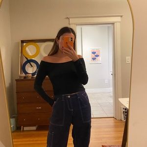 Off the Shoulder Black Longsleeve